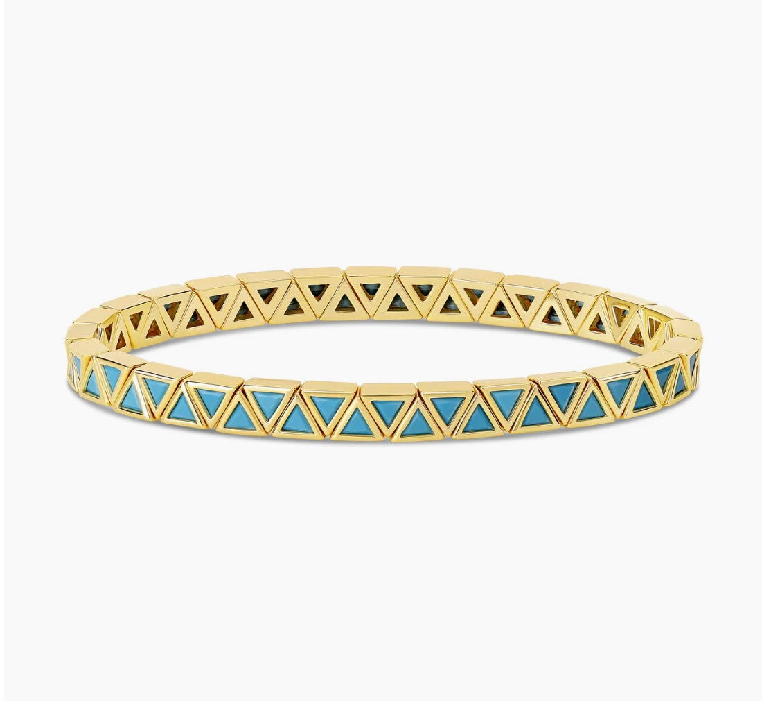 Stretch Gold Triangle Stone Bracelet