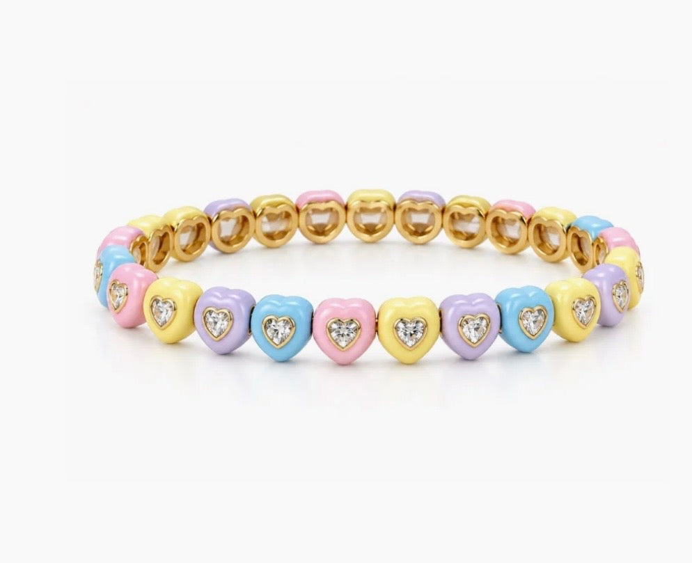 Candy Crush Stretch Heart Bracelets