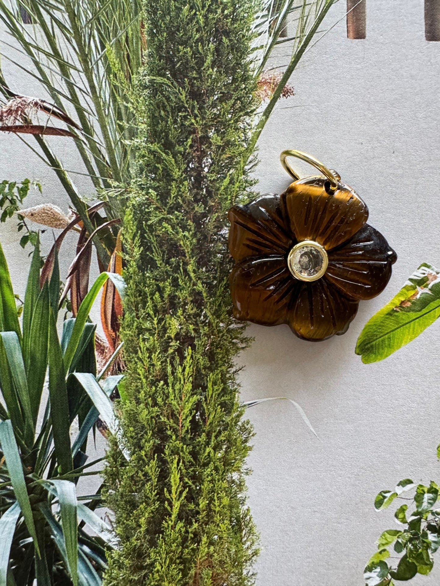 Gemstone Flower Bloom Pendant