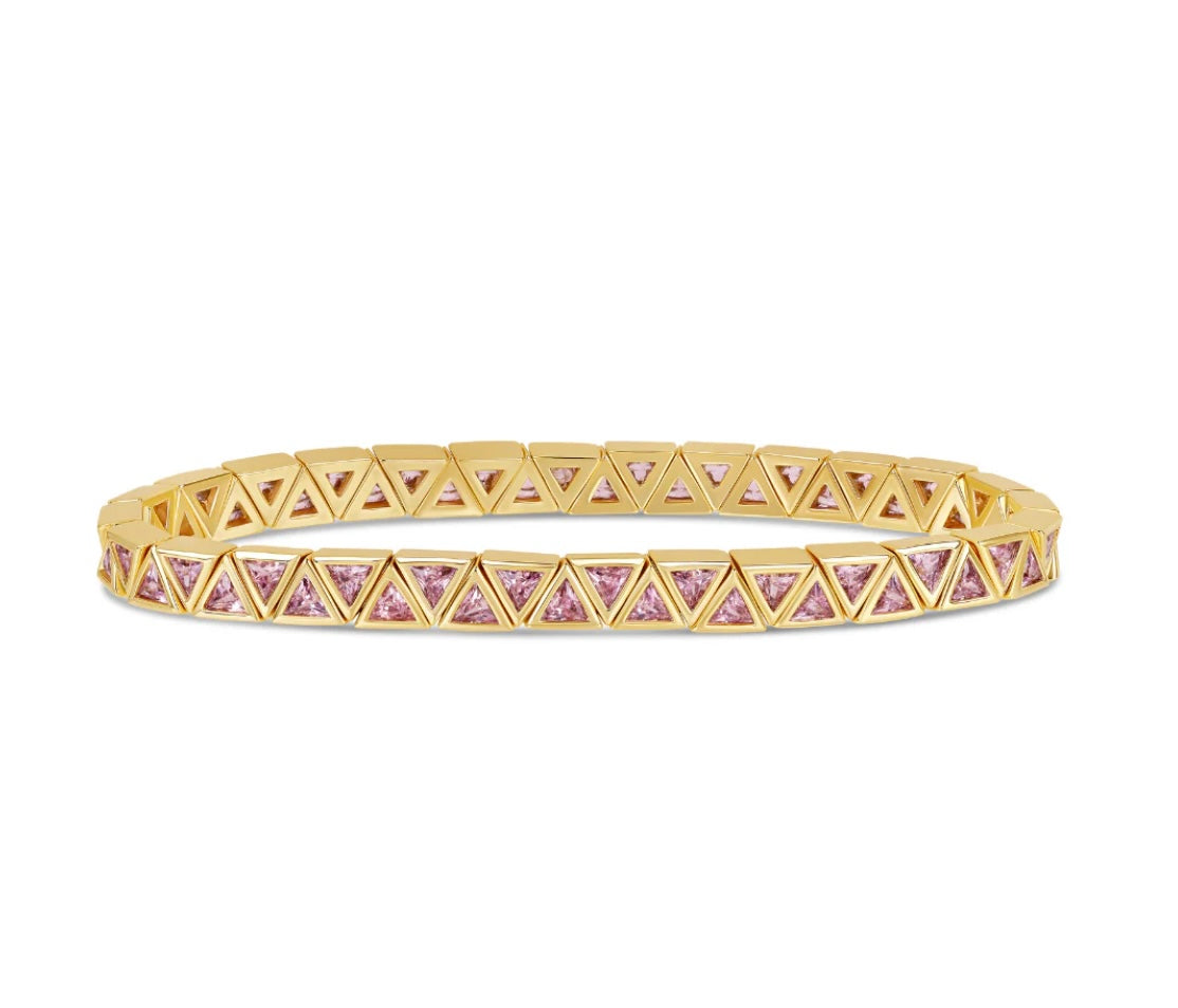 Stretch Gold Triangle Stone Bracelet