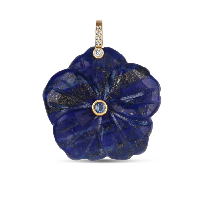Carved Gemstone Flower Pendant
