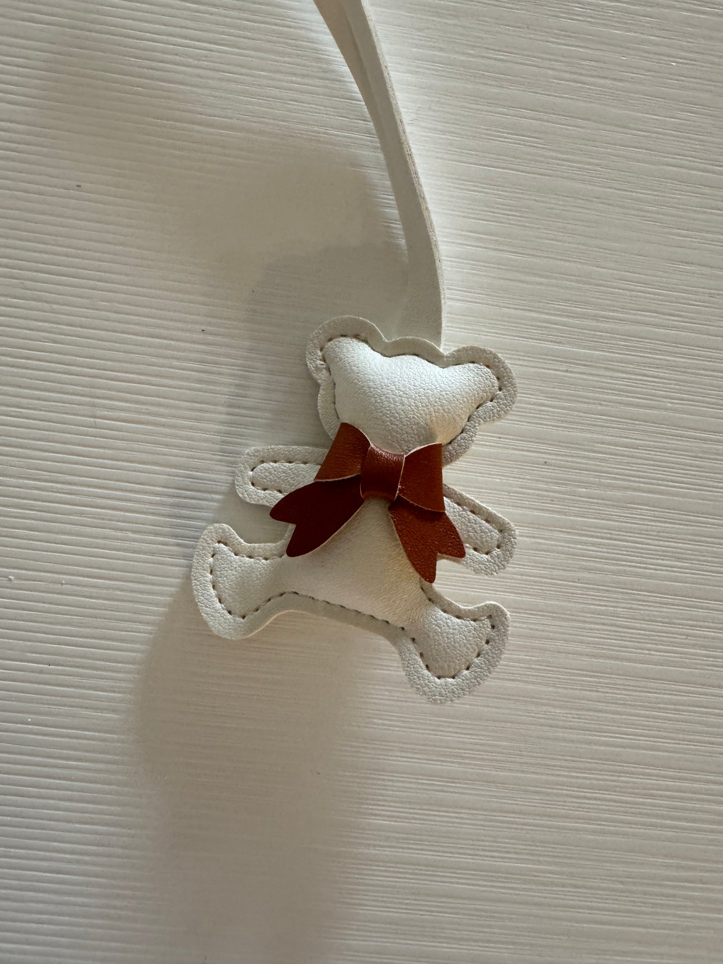 Leather Teddy Bear Bag Charm