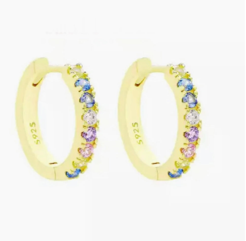 Mini Gemstone Hoops