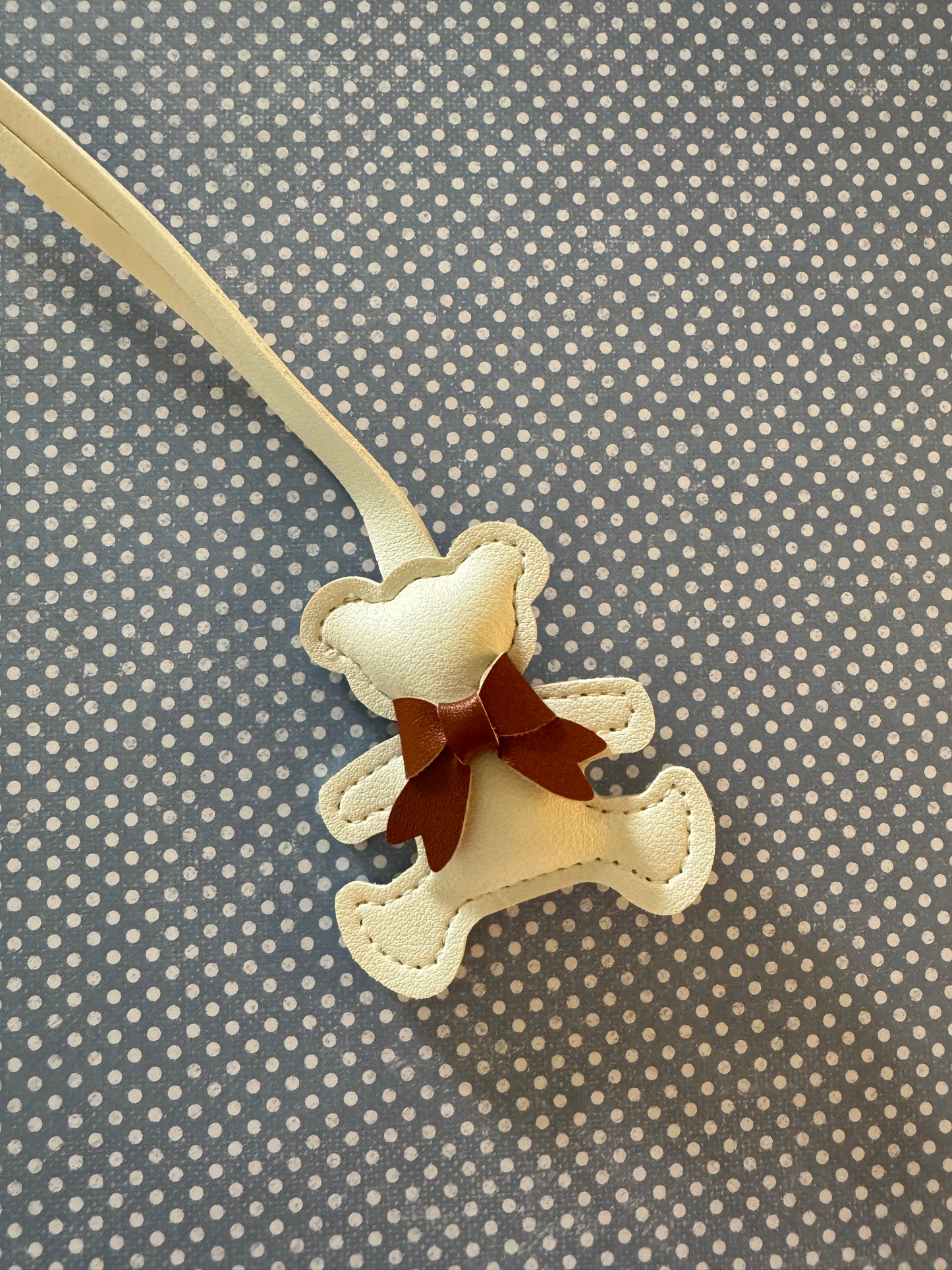Leather Teddy Bear Bag Charm