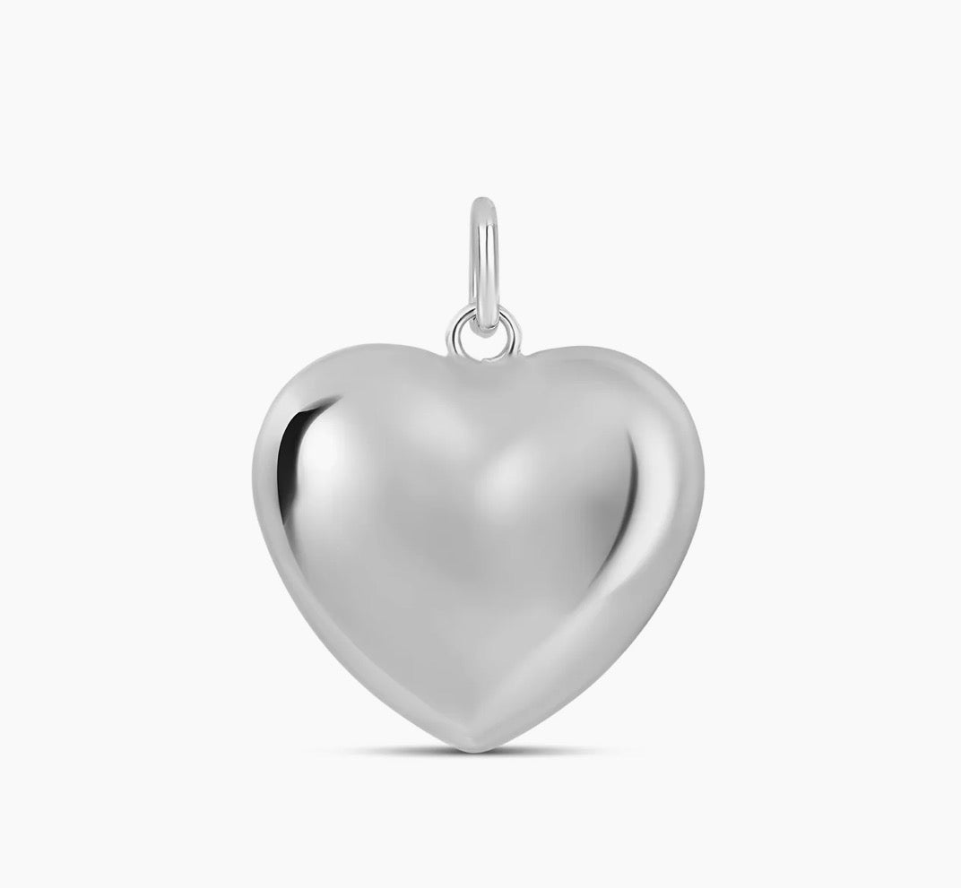 Silver Puffy Heart