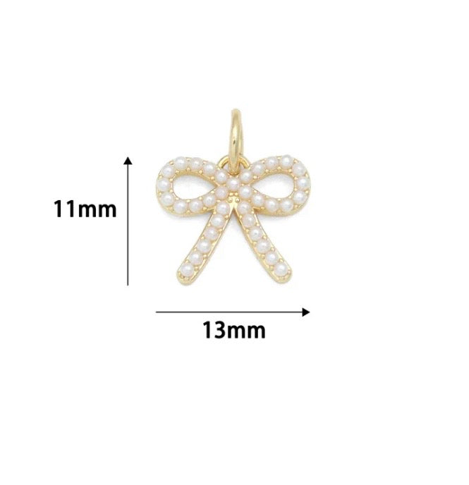 Petite Pearl Bow Charm