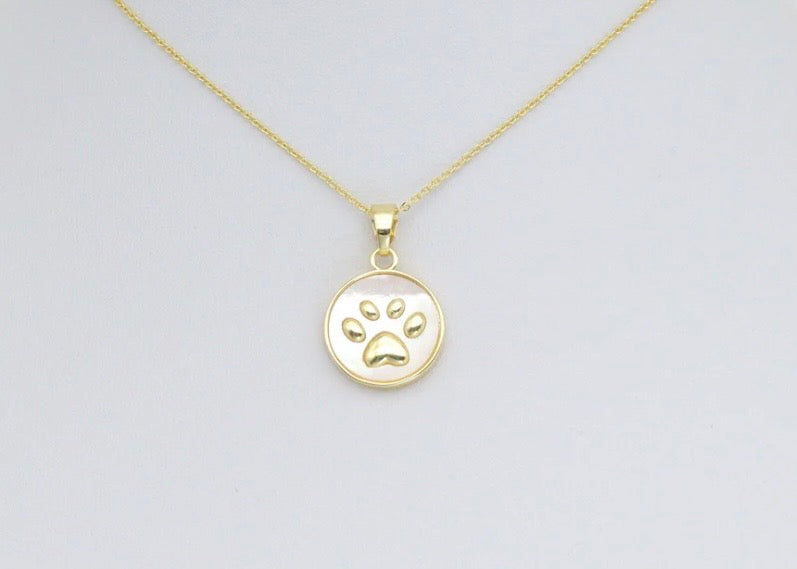 Mother of Pearl Paw Charm