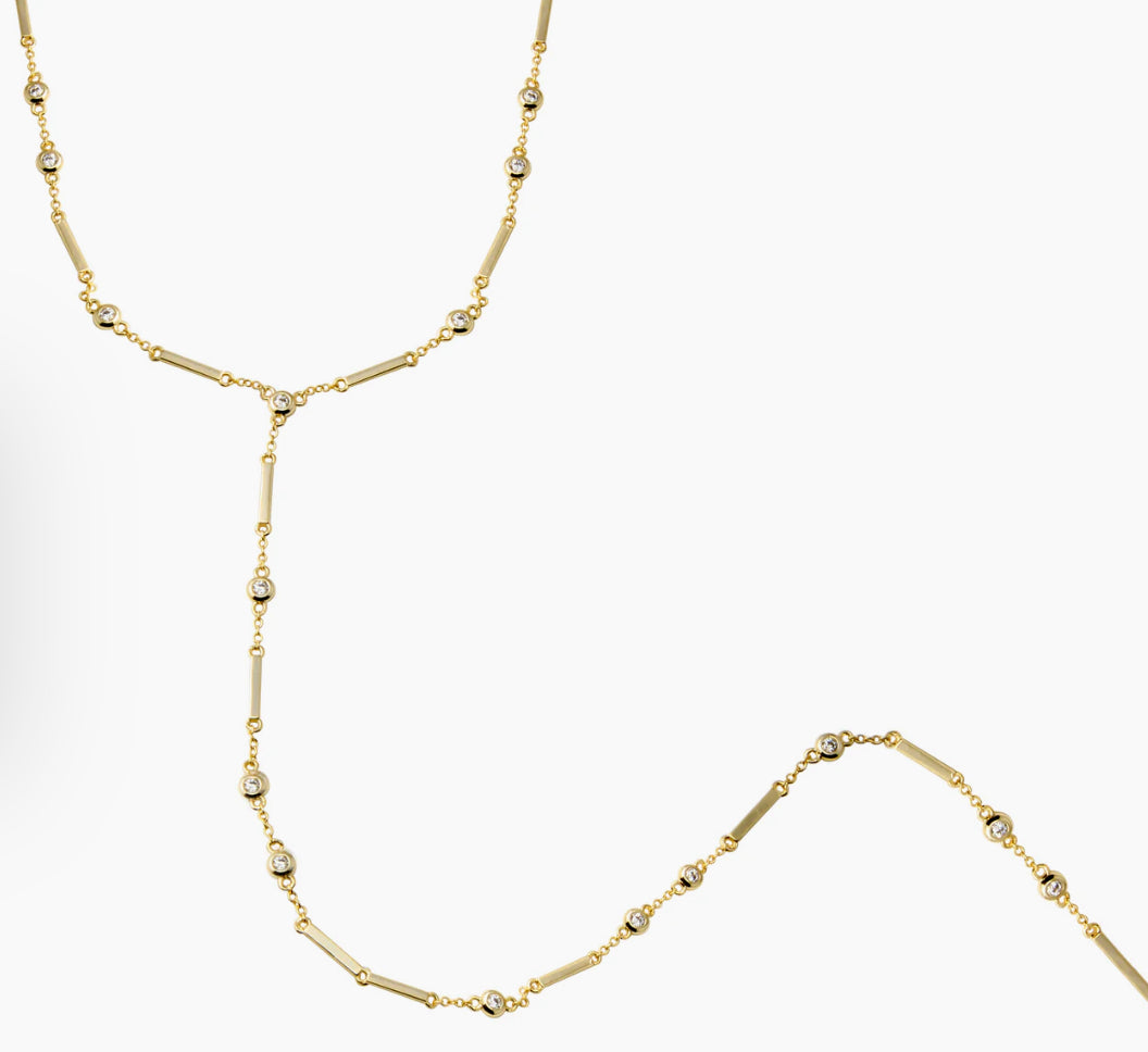 Diamond Bezel Bar Lariat