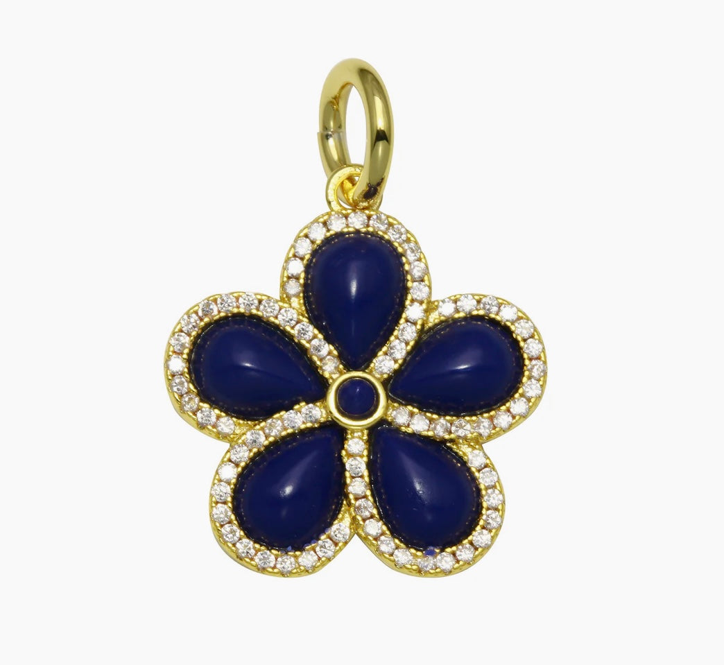Gemstone Flower Charm