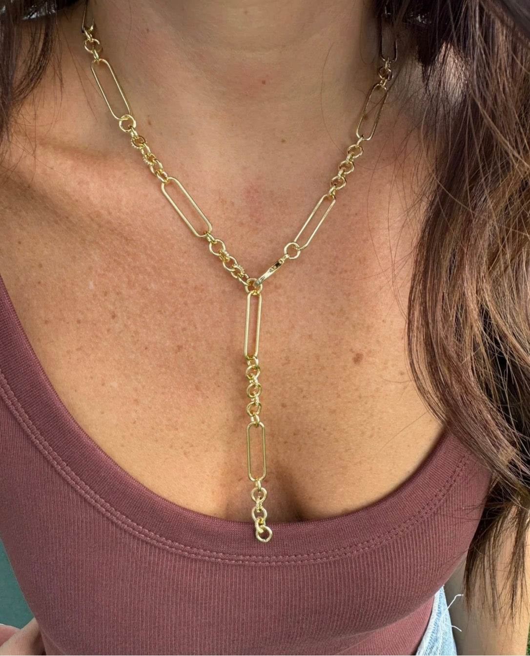 Elongated Lariat with Lobster Clasp
