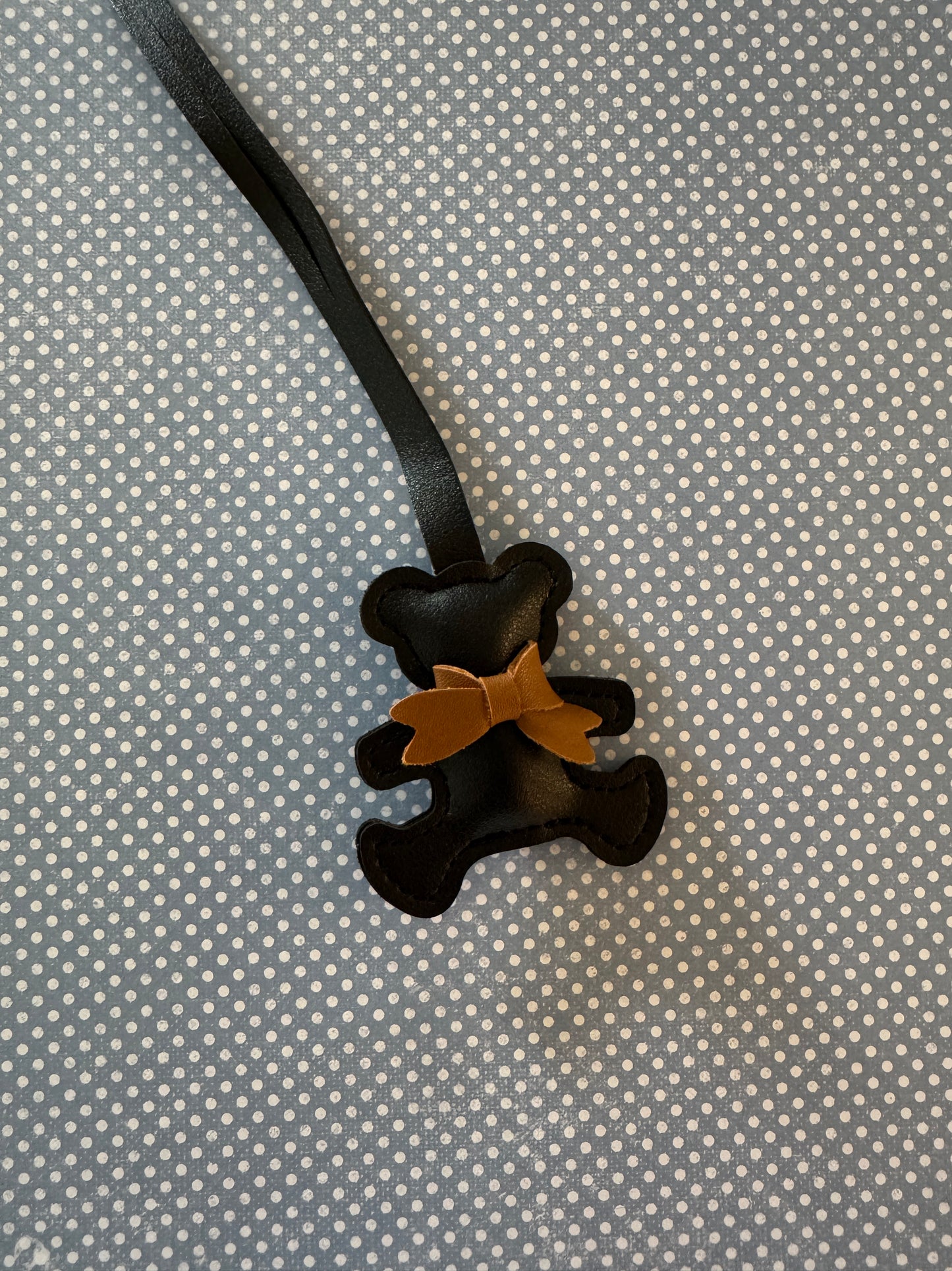 Leather Teddy Bear Bag Charm