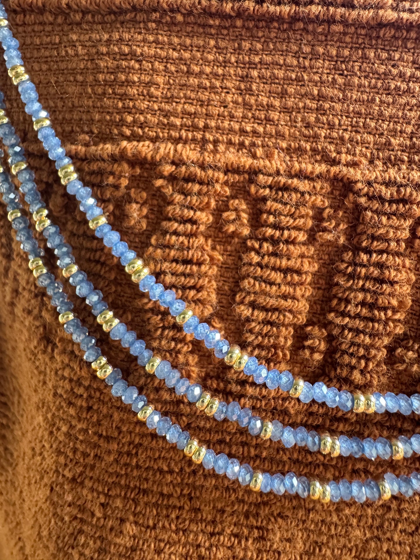 Petite Blue Sapphire and Gold Gemstone Necklace