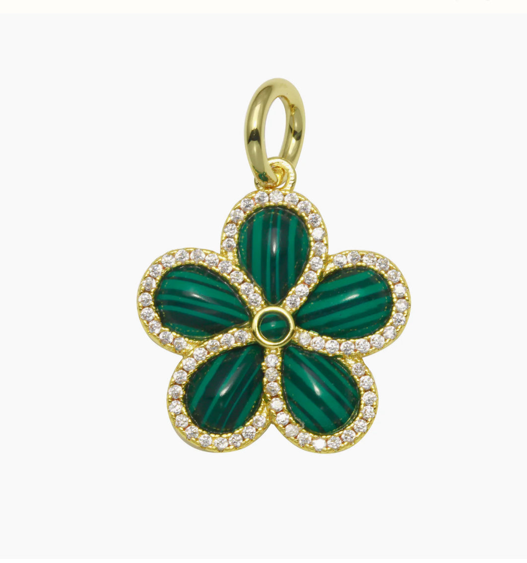 Gemstone Flower Charm