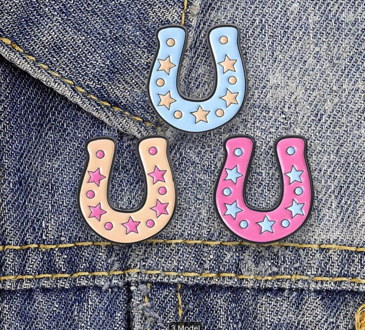 Pastel Horse Shoe Pins