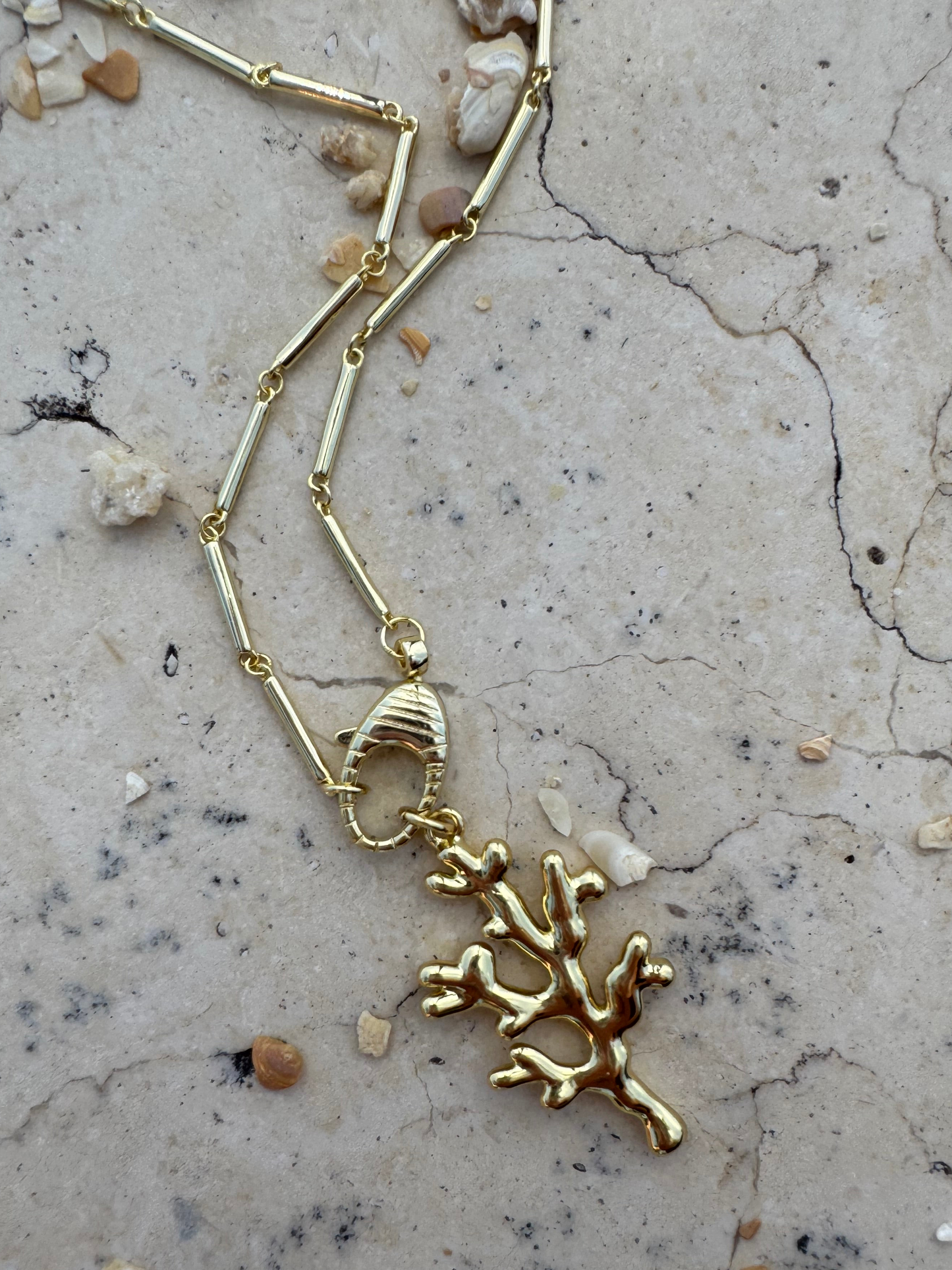Gold Coral Branch Charm