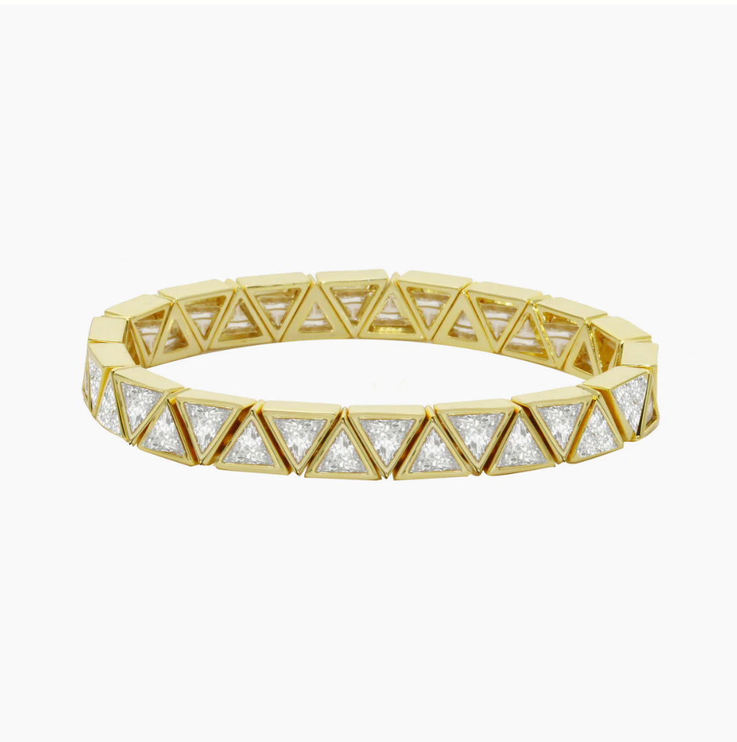 Stretch Gold Triangle Stone Bracelet