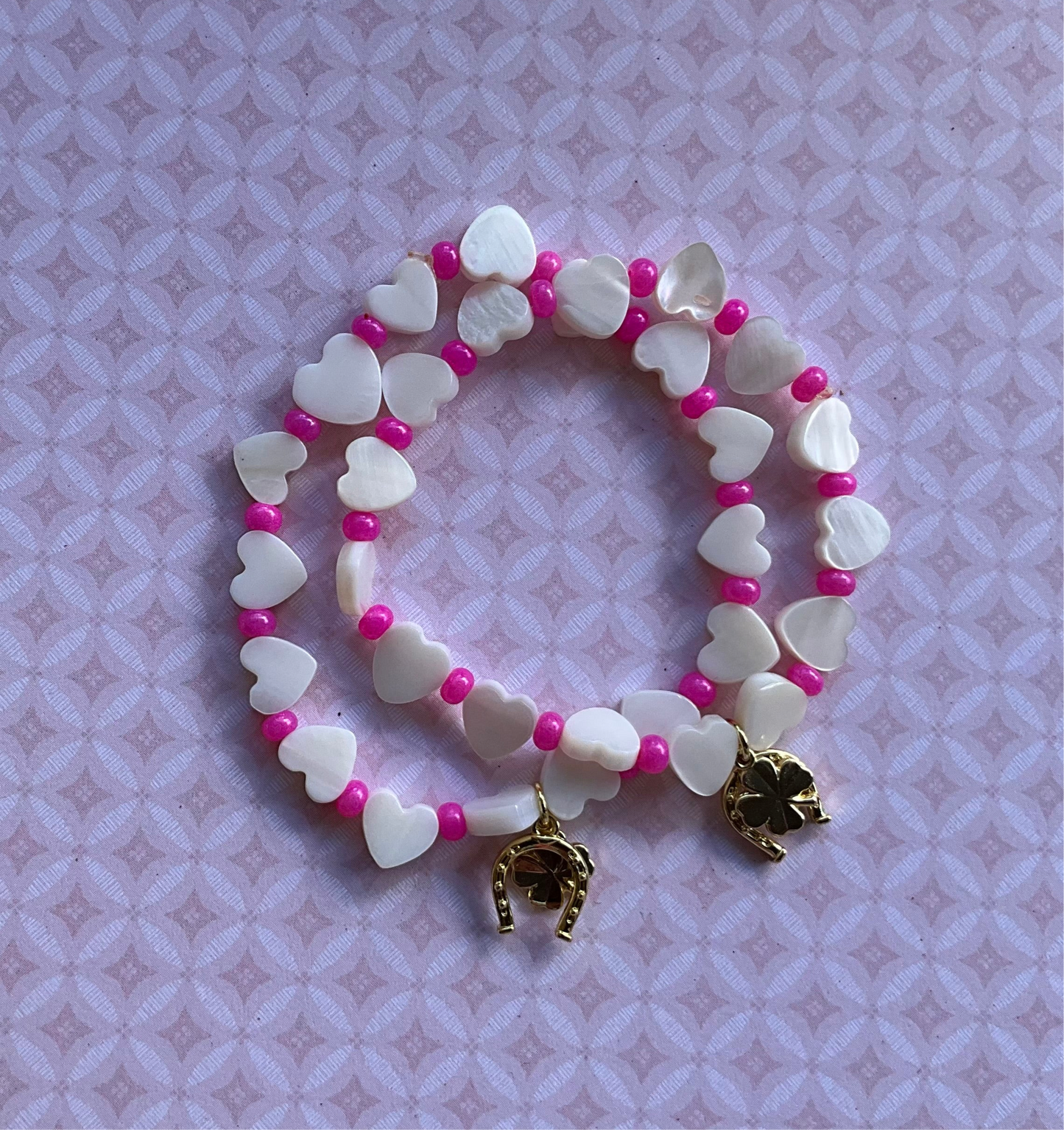Mother of Pearl Heart LUCKY Bracelet