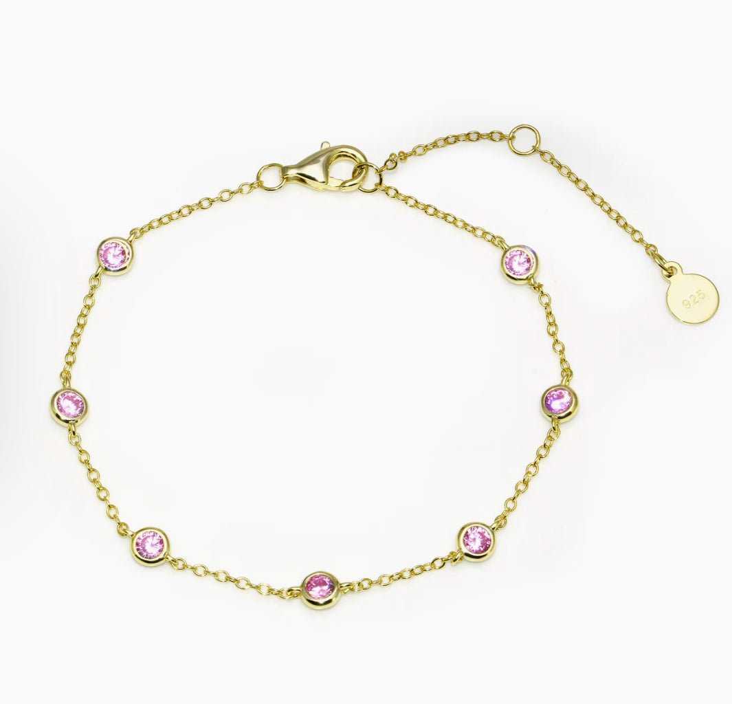 Pink Bezel Bracelet