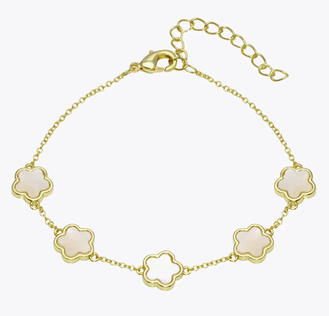 Multi-Stone Flower Bracelet