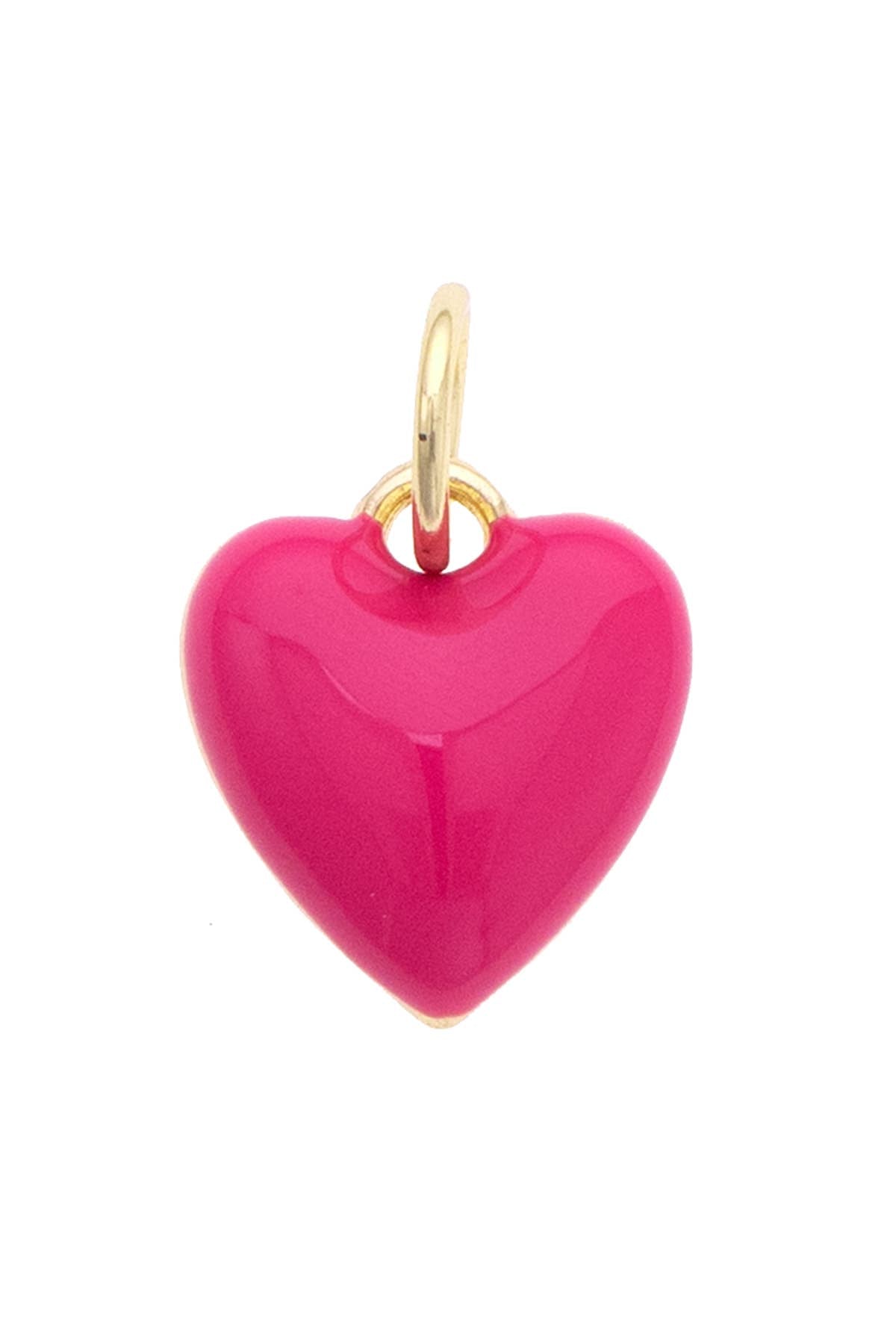 Hot Pink Puffy Heart Charm
