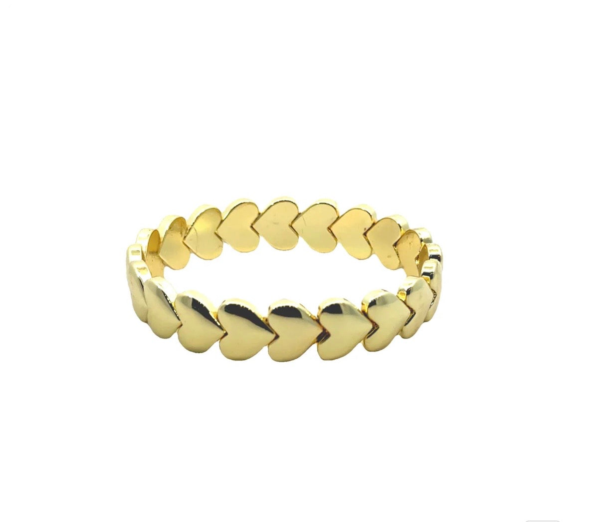 Puffy Gold Heart Stretch Bracelet