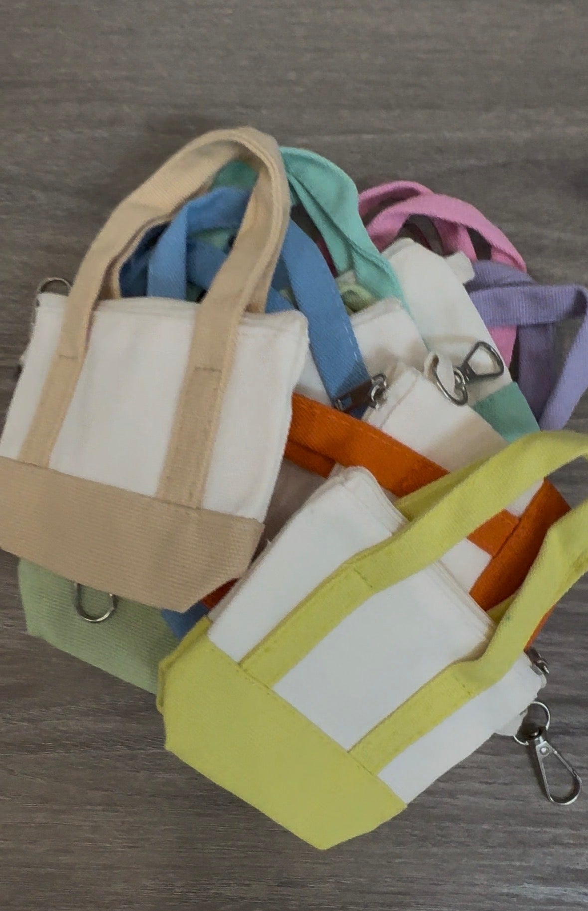 Mini Canvas Tote Bag Charm/Keychain