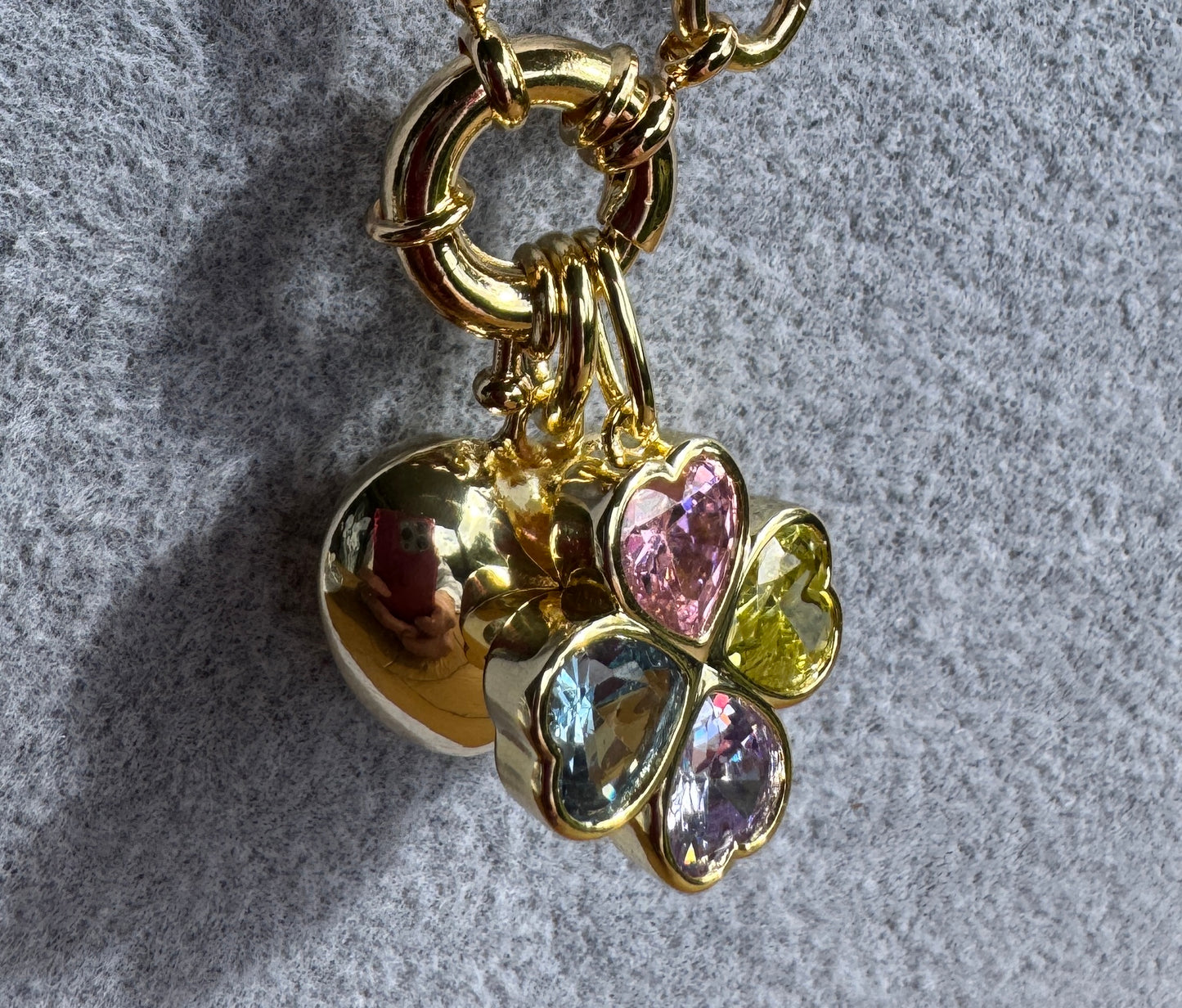Pastel Clover Heart Charm