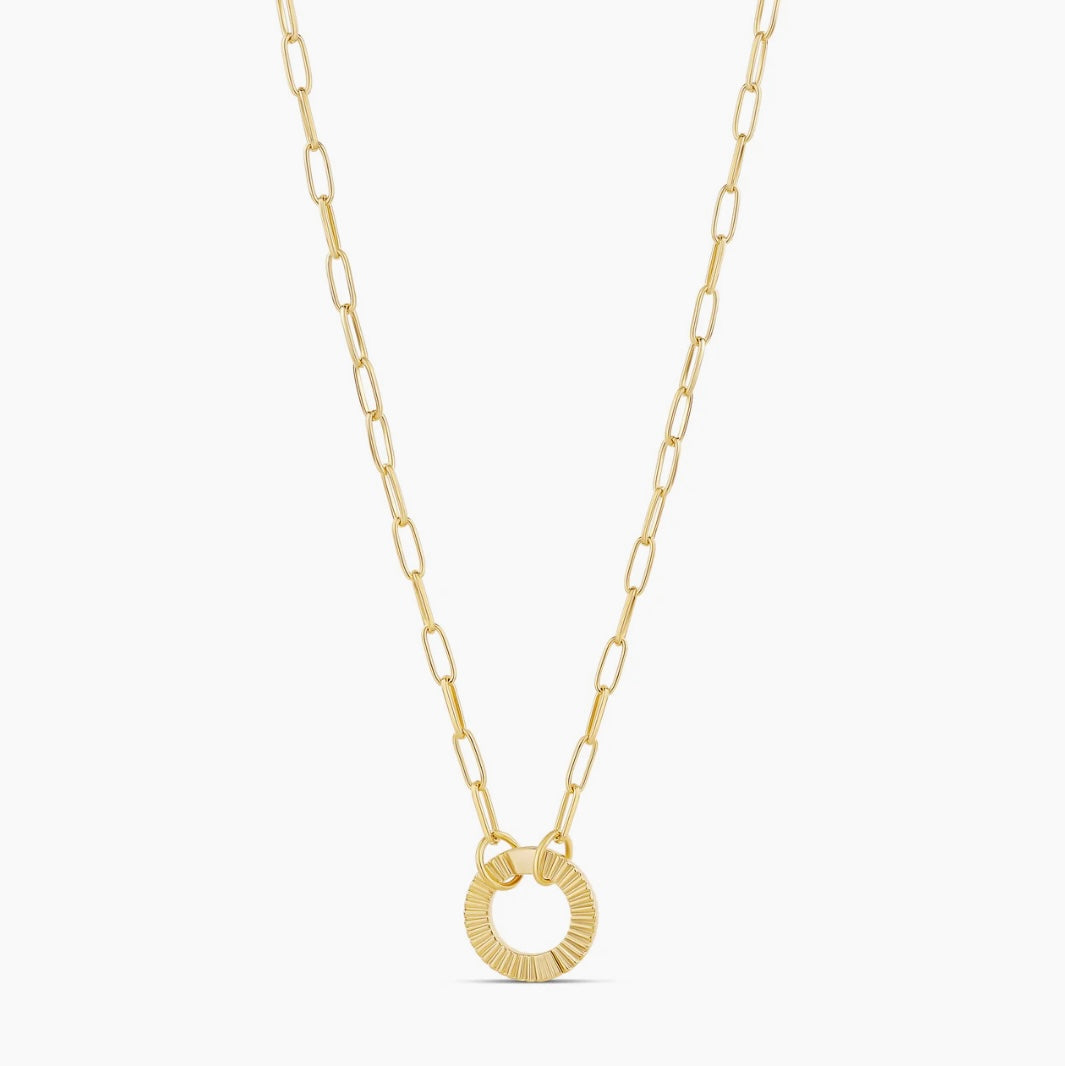 Mini Paperclip Chain with Fluted Front Clasp
