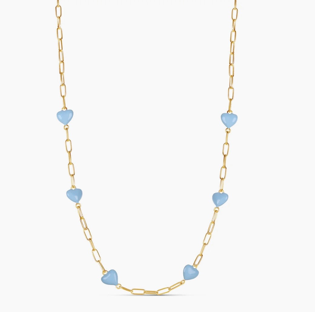 Candy Heart Paperclip Necklace