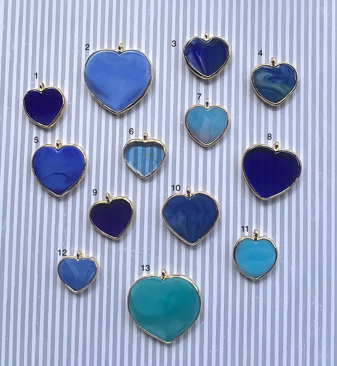 Hand Painted Glass Hearts
