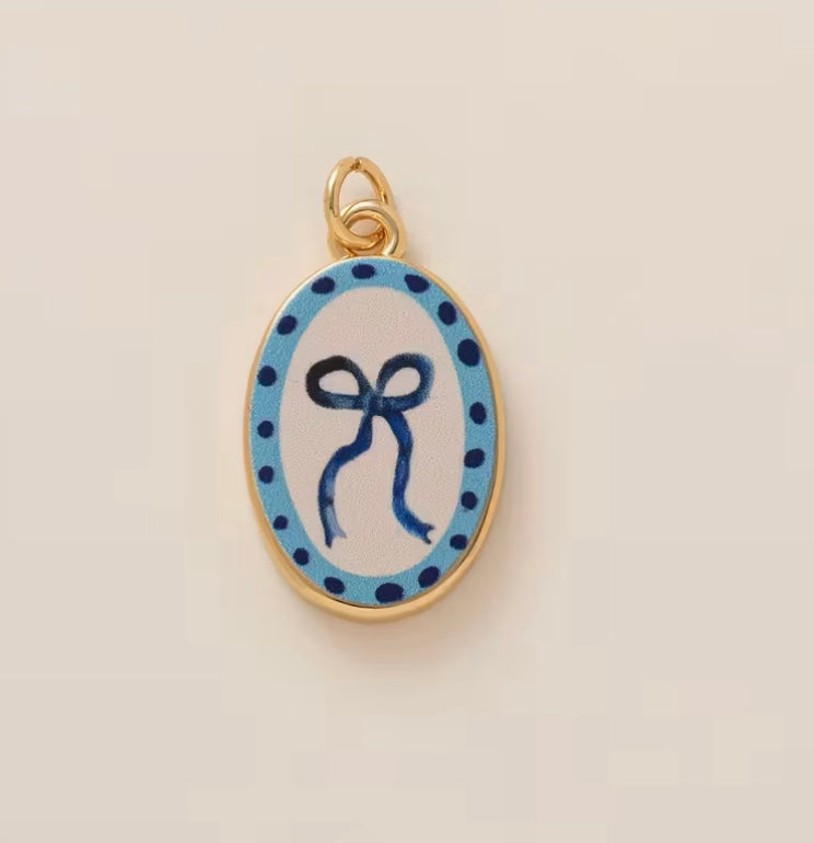 Hand Painted Bow Charm