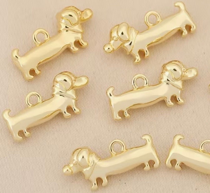 Gold Dachshund Charm