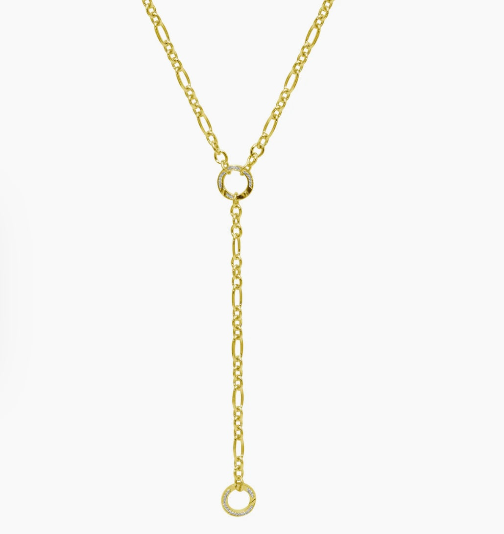 Pave Push Clasp Lariat