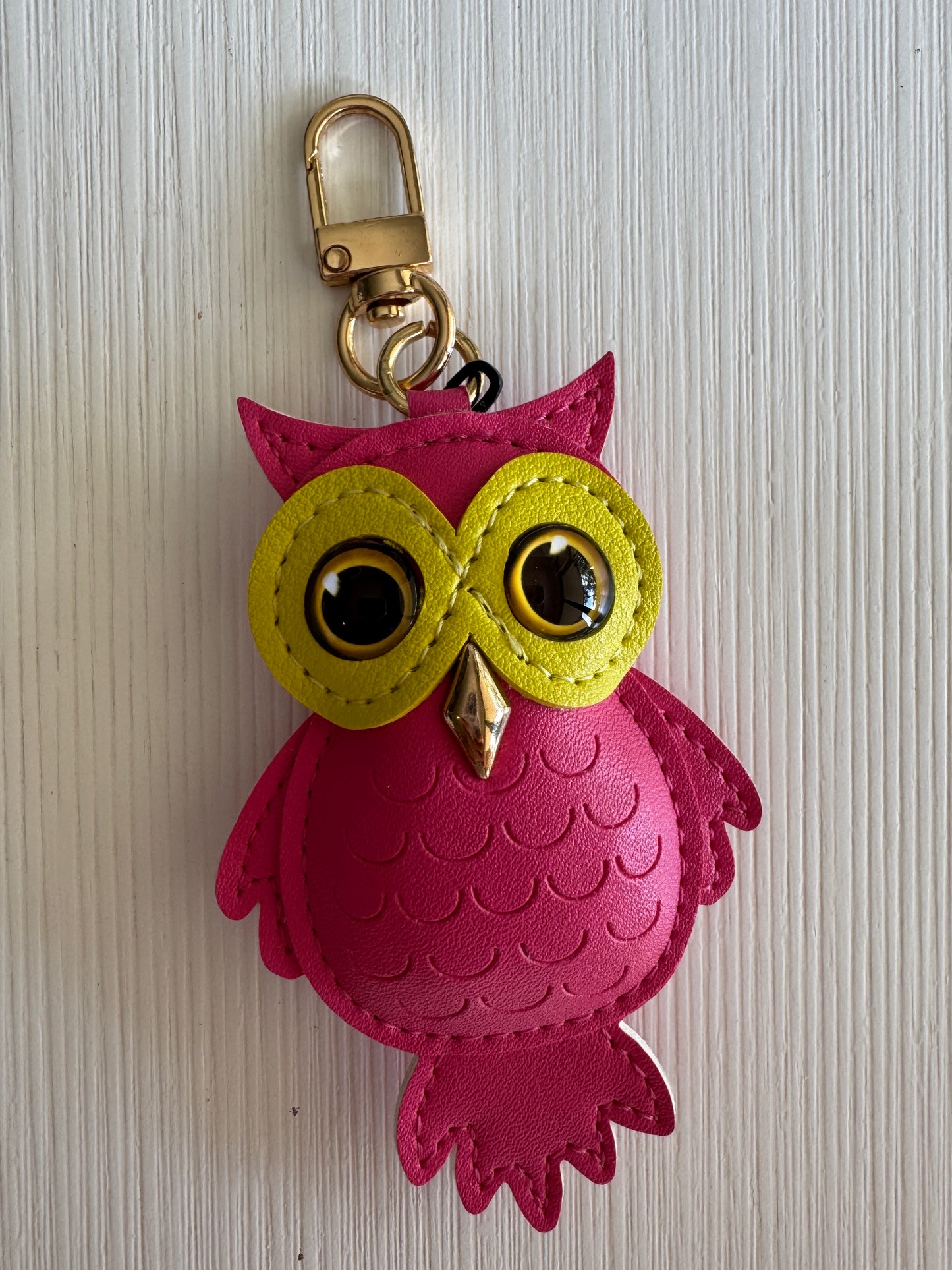 Leather Owl Keychain