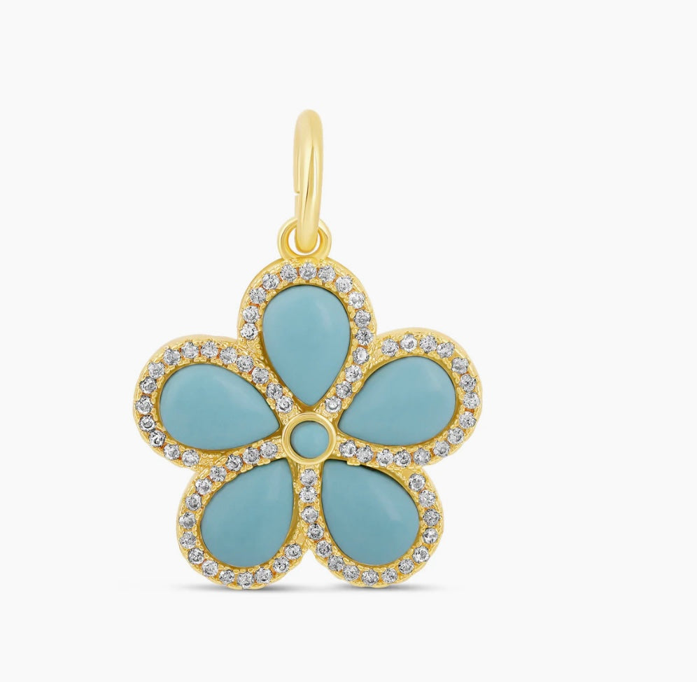 Gemstone Flower Charm