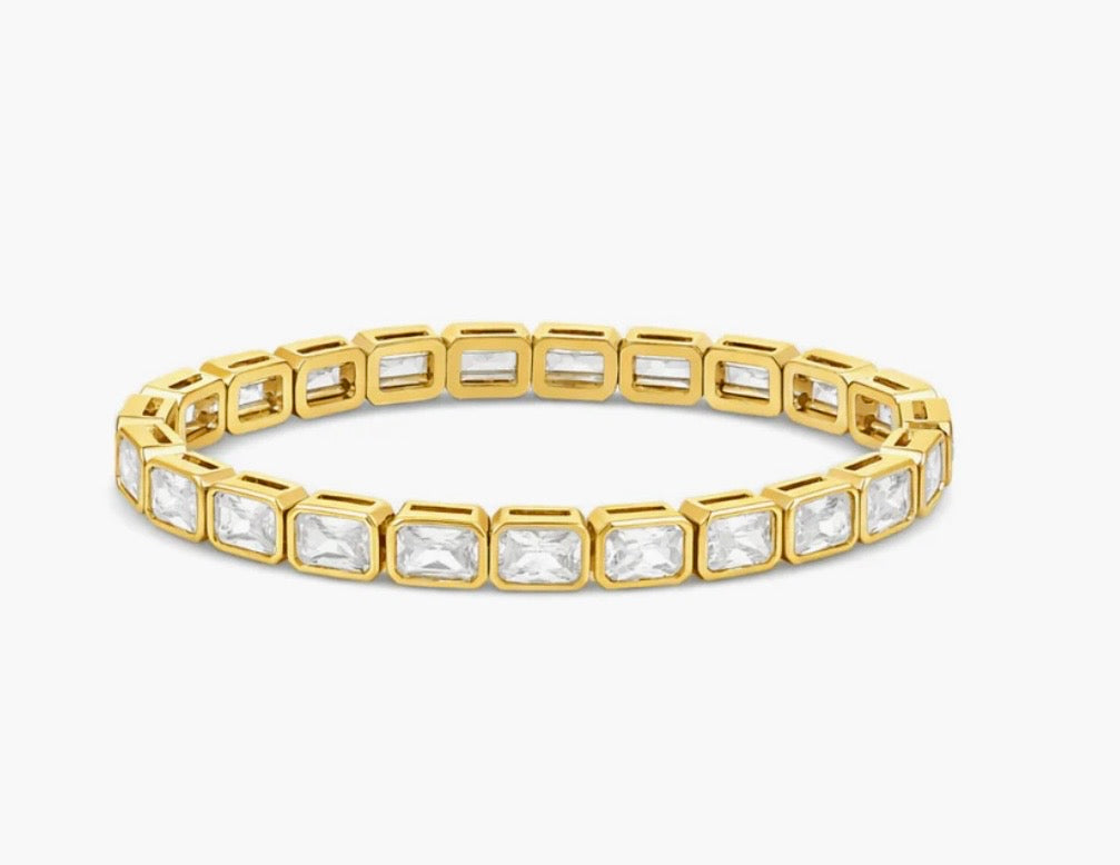 Gold Crystal Stretch Sallie Bracelet
