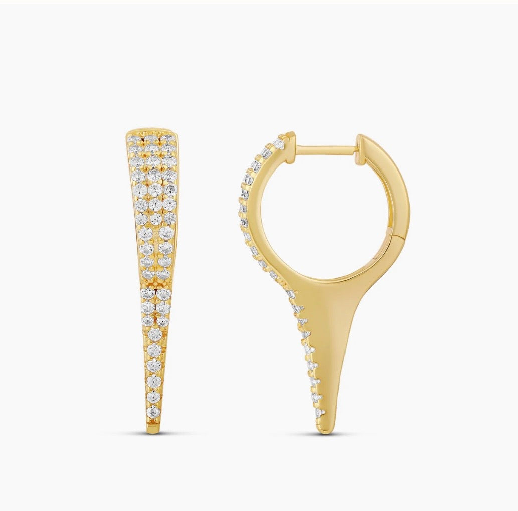 Mini Spike Huggie Earrings