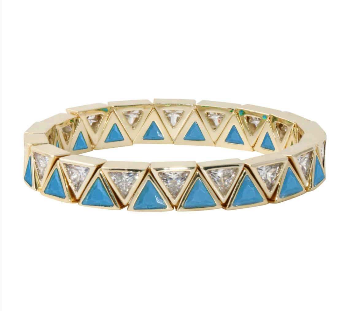 Stretch Gold Triangle Stone Bracelet