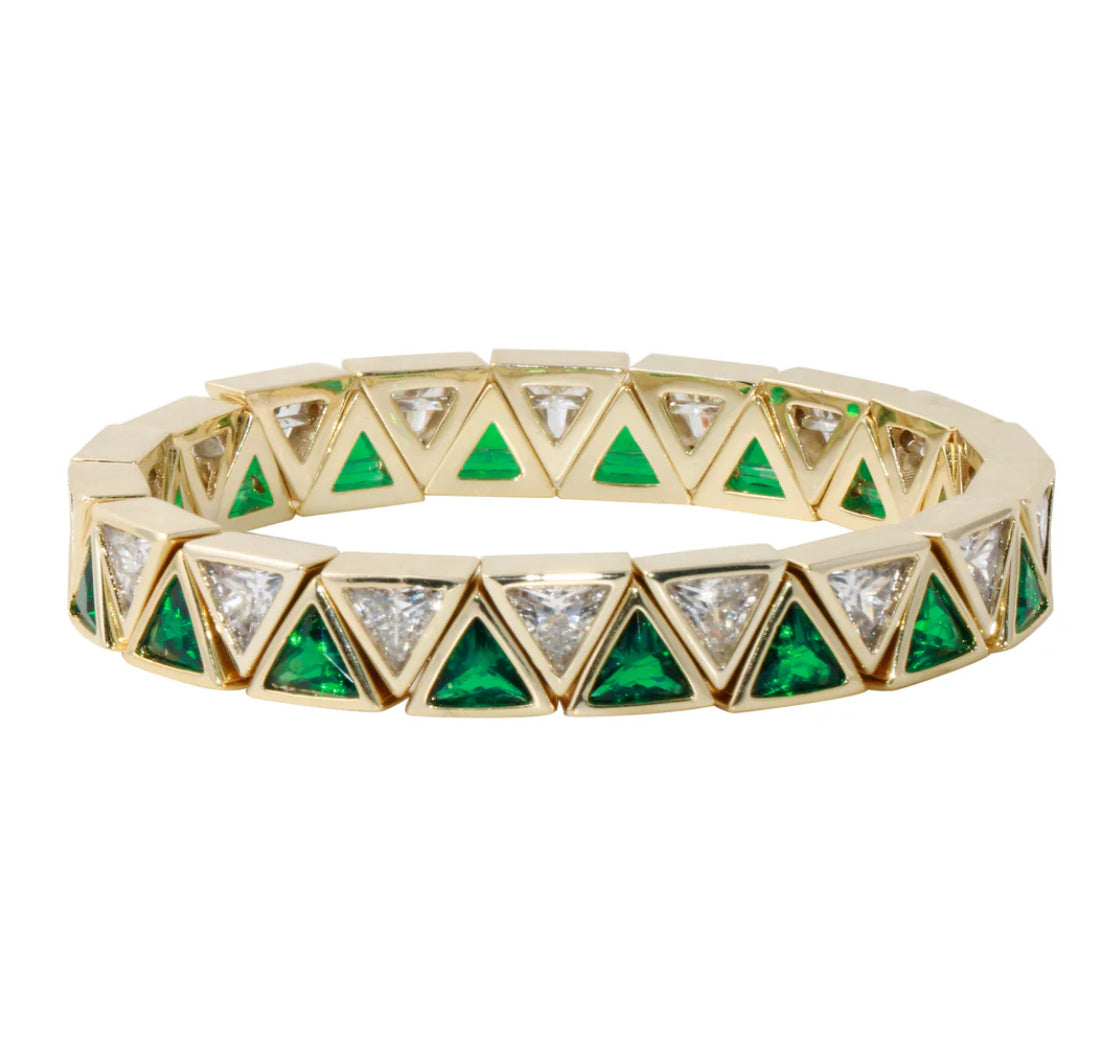 Stretch Gold Triangle Stone Bracelet