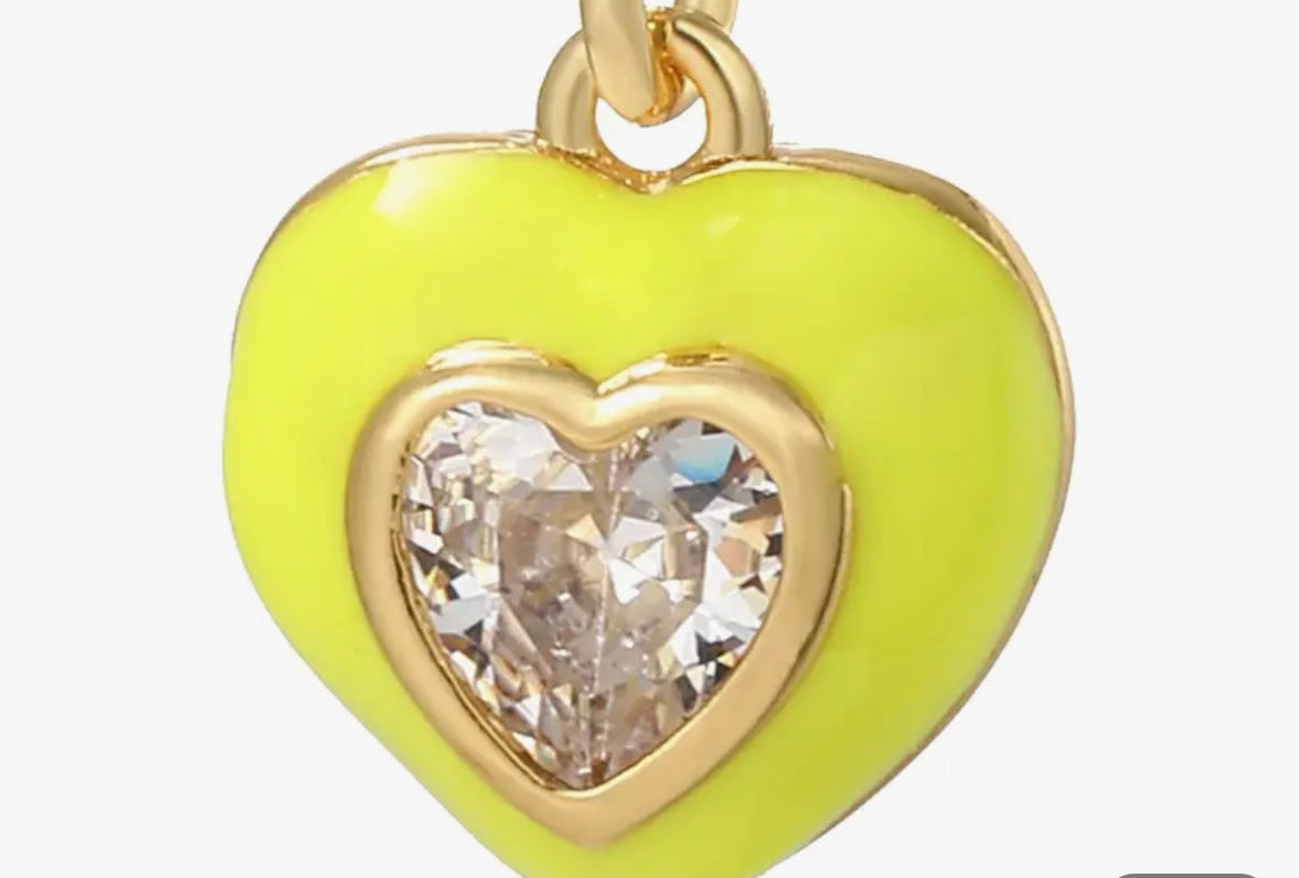 Petite Enamel Gemstone Heart