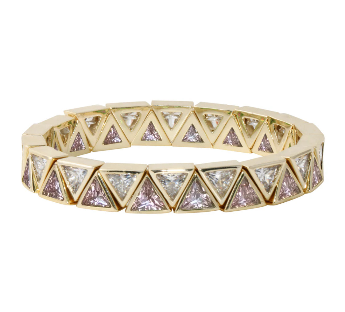 Stretch Gold Triangle Stone Bracelet