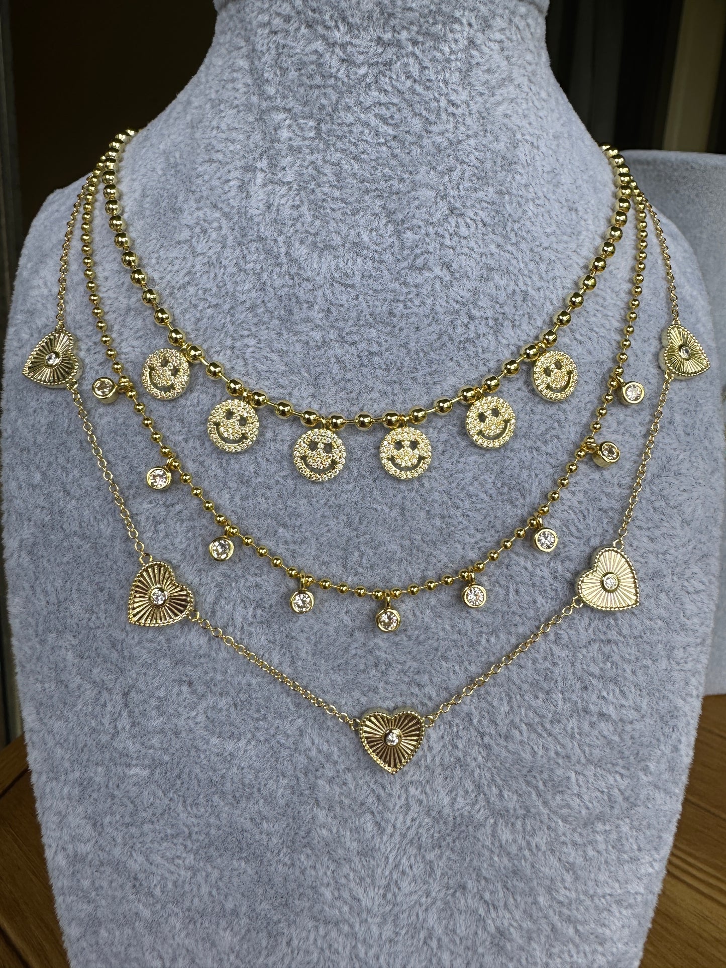 One Love Gold Fluted Heart Necklace