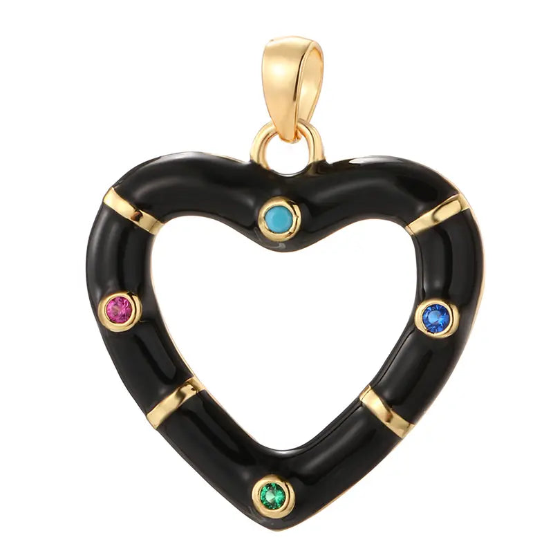 Open Enamel Hearts