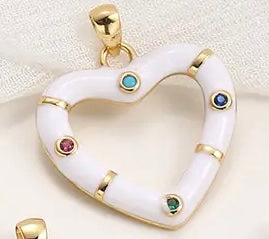 Open Enamel Hearts