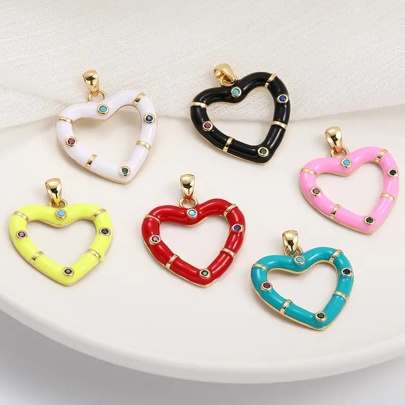 Open Enamel Hearts