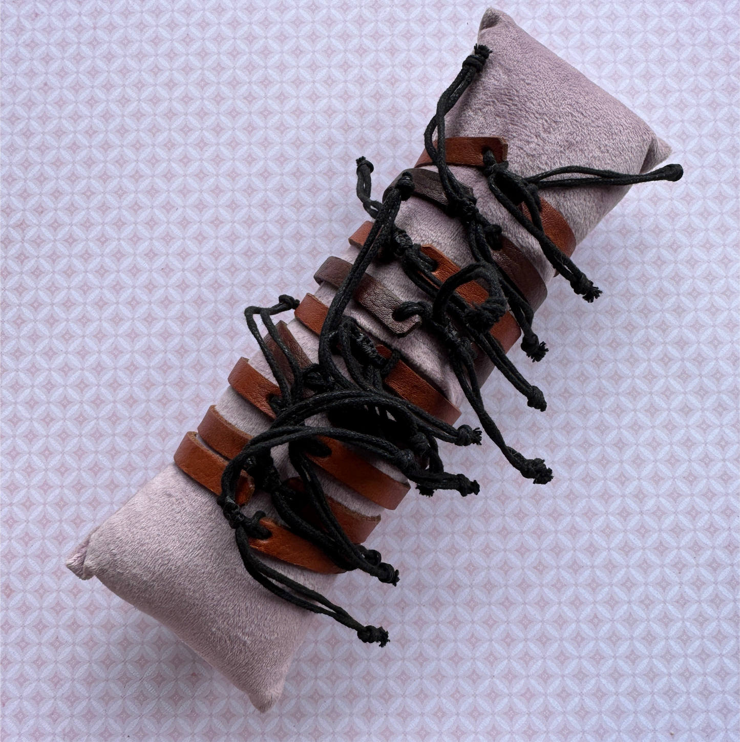 Hand Beaded Leather Cinch Bracelets