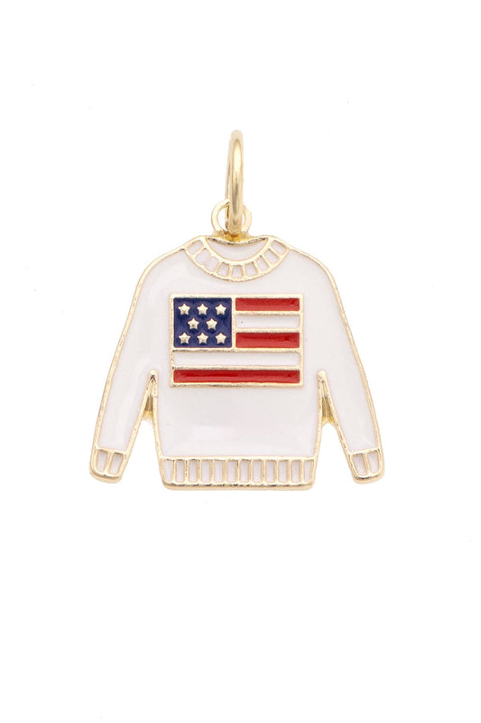 American Flag Sweater Charm