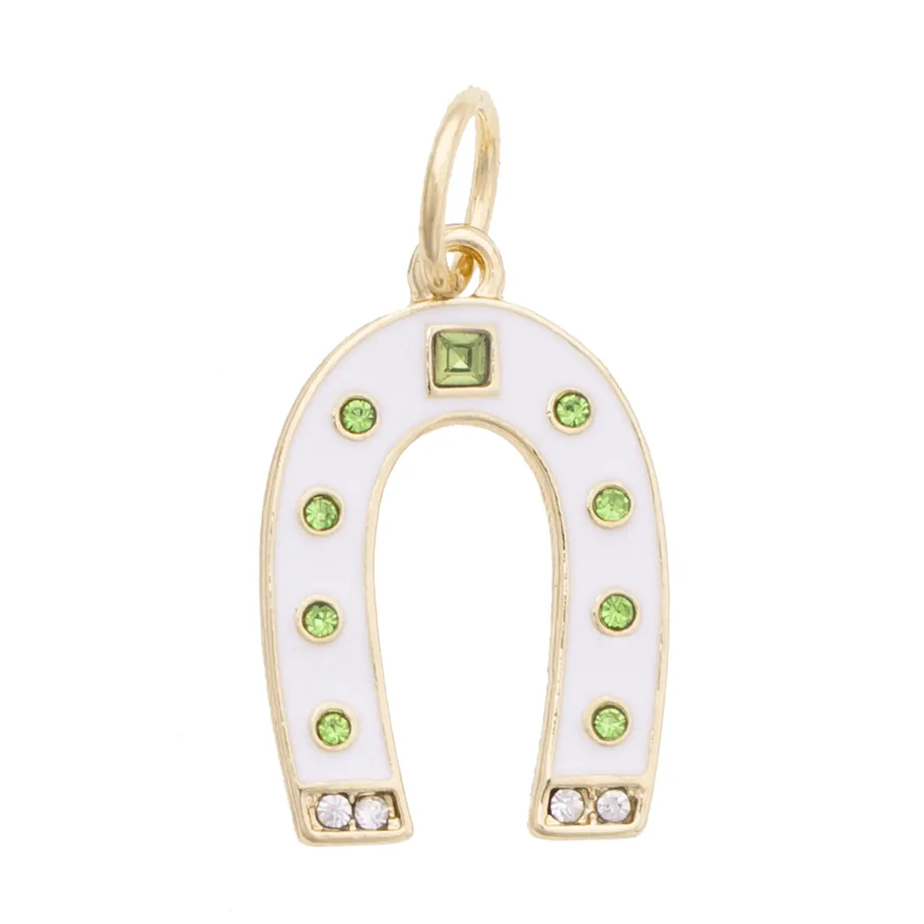 White Enamel Embellished Horseshoe