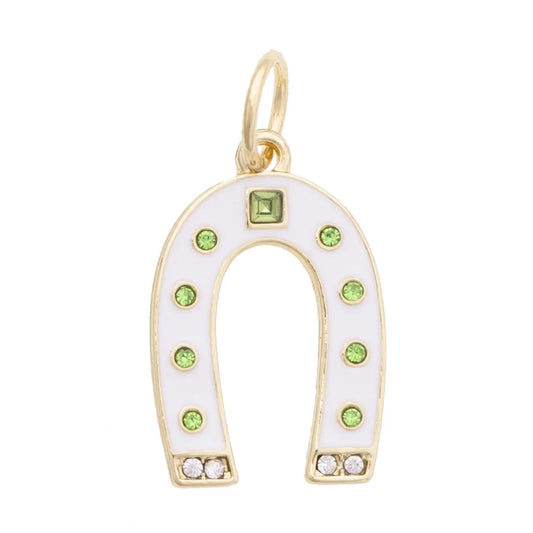 White Enamel Embellished Horseshoe