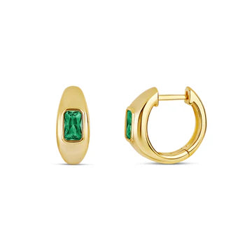 Gemstone Huggies Emerald Green